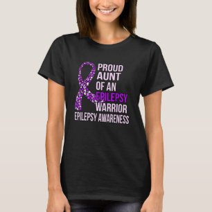 T-shirt Tante De L'Épilepsie Guerrier Purple Ribbon Sensib