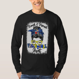 T-shirt Tante De Volley-Ball Loud Et Fière Messy Bun Bleac