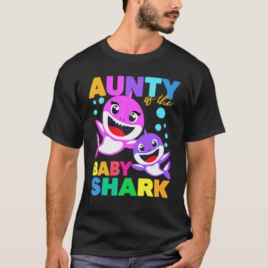 T-shirt Tante Du Bébé Birthday Shark Aunty Shark Chris (Devant)