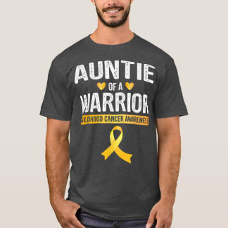 T-shirt Tante D'Un Guerrier Ruban Cancer De L'Enfance 18
