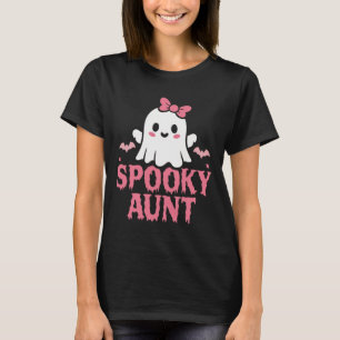 T-shirt Tante Famille Mignonne Rose Blanc Fantôme Boo Hall