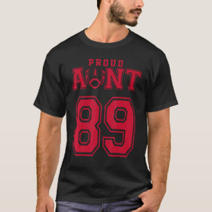 T-shirt Tante Fier De Football Numéro 89 R Personnaliser