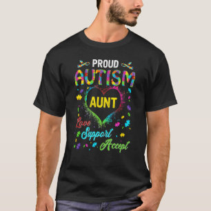 T-shirt Tante fière d'autisme Amour Soutien Acceptation Ai