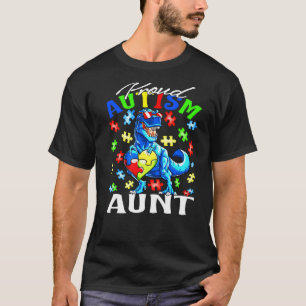T-shirt Tante fière de l'autisme dinosaure Prix de sensibi