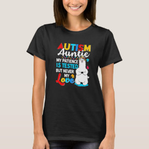 T-shirt Tante fière de l'autisme Lama Puzzle Journée de se