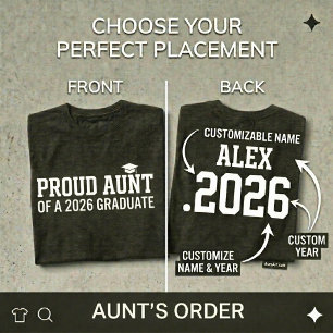 T-shirt TANTE FIÈRE • Diplômée de la promotion 2026 Cadeau