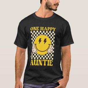 T-shirt Tante joyeuse groovy sourire visage à carreaux nai