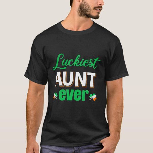 T-shirt Tante la plus chanceuse Jamais Shamrocks Lucky Soe (Devant)