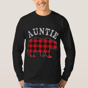 T-shirt Tante Mama Bear RED Black Buffalo Plaid Checker P