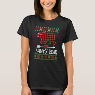 T-shirt Tante Oear Père Noël Red Plaid Pajamas De Famille