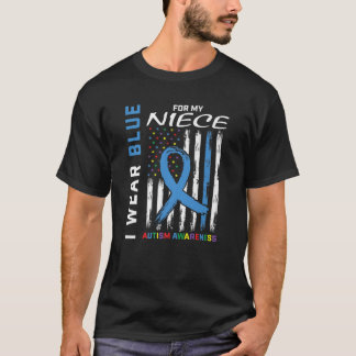 T-shirt Tante Oncle Je Porte Du Bleu Pour Ma Nièce Autisme