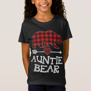 T-Shirt Tante Ours de Noël Pyjama Rouge Plaid Buffalo Fam