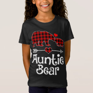 T-Shirt Tante Ours de Noël Pyjama rouge Plaid Buffalo Mat