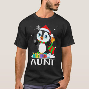 T-shirt Tante Penguins Santa Hat Noël Famille correspondan