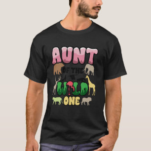 T-shirt Tante Safari 1er anniversaire Wild One Zoo Jungle