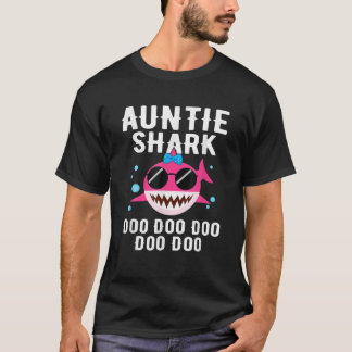 T-shirt Tante Shark Doo Doo Funny Kids Vidéo Bébé Papa