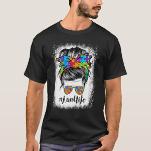 T-shirt Tante Vie Fouillis Chignon Bandeau Lunettes Autism