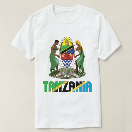 T-shirt Tanzanie Drapeau et blason Patriotique (Design devant)