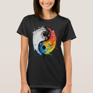 T-shirt Taoisme coloré Yin Yang Splash sur Zen Taijitu Yin