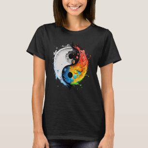 T-shirt Taoisme coloré Yin Yang Splash sur Zen Taijitu Yin