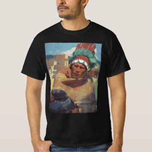 T-shirt Taos Indien tenant une cruche d'eau par Blumensche