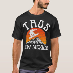 T-shirt Taos Nouveau Mexique Snowboardeur Retro Sunset Mou