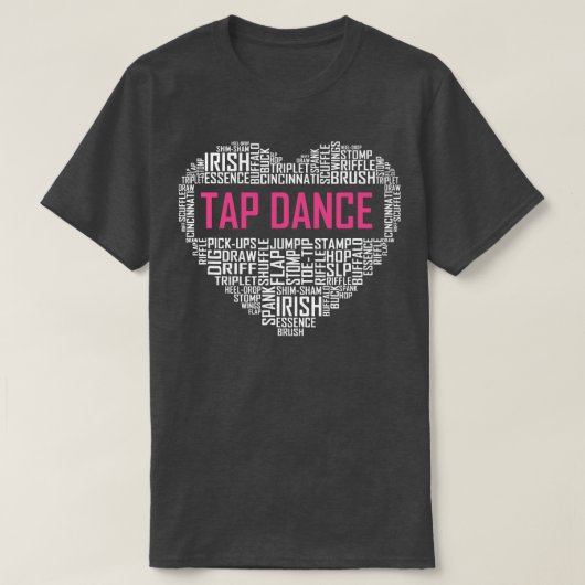 T-shirt Tap Danse Amour Coeur (Design devant)