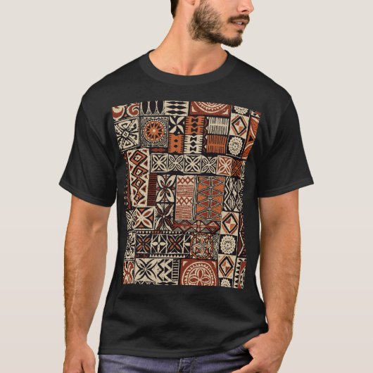 T-shirt Tapa hawaïen : Patchwork tribal (Devant)