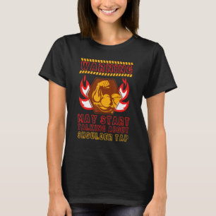 T-shirt Tape sur l'épaule  Humour de travail Gym Fitness S