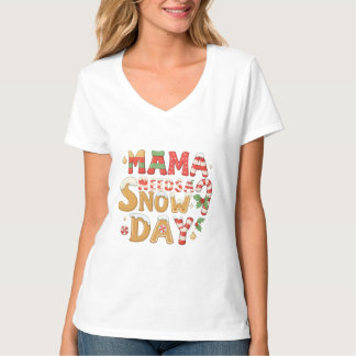 T-shirt Taperelle de Noël Typography pour Maman