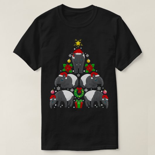 T-shirt Tapir Arbre de Noël Cadeaux animaux de Noël (Design devant)