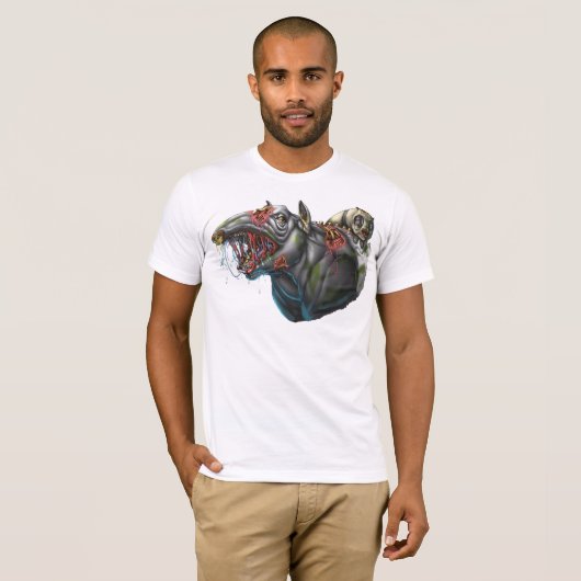 T-shirt Tapir et panda de zombi (Devant entier)