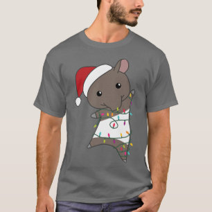 T-shirt Tapir Noël Santa Claus Fairy Lights Tapirs