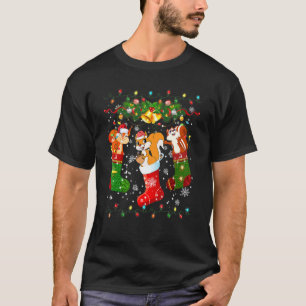 T-shirt Tapis de Noël pour écureuil X-Mas Lumières Pyjama