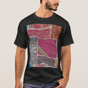 T-shirt Tapis en Patchwork coloré Détails du closeup