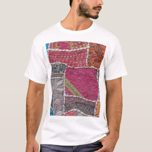 T-shirt Tapis en Patchwork coloré Détails du closeup