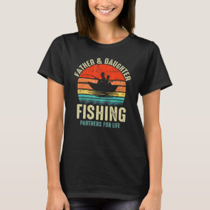 T-shirt Tapis Rétro Papa Fille Partenaire De Pêche Pour La