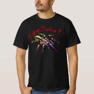 T-shirt Tarantula bleu/rouge/orange/araignée noire
