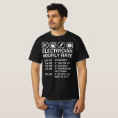 T-shirt Tarif horaire de l'électricien (Devant entier)