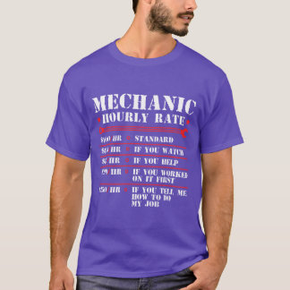 T-shirt Tarif horaire de mécanicien voiture drôle moto tra
