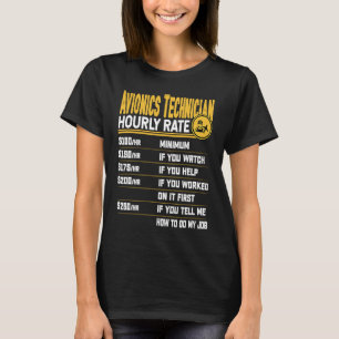 T-shirt Tarif horaire de technicien en avionique Mécanic
