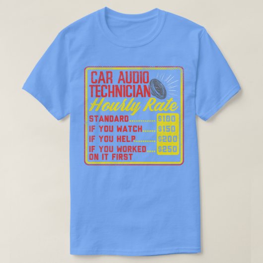 T-shirt Tarif horaire du technicien audio (Design devant)
