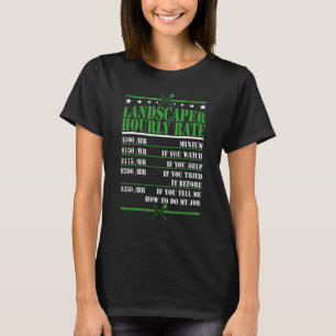T-shirt Tarif horaire d'un paysagiste Jardinage Travail