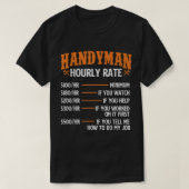 T-shirt Tarif horaire Handyman - Réparateur Main (Design devant)