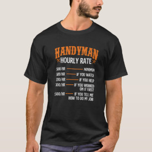 T-shirt Tarif horaire homme à tout faire Réparateur Homme
