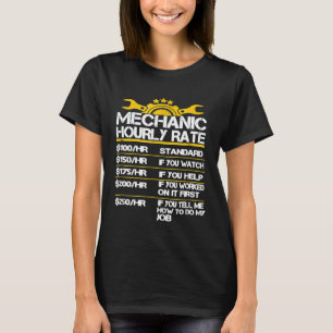 T-shirt Tarif Horaire Mécanicien Gif Tarifs Main-d'œuvre T