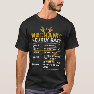 T-shirt Tarif horaire mécanicien Taux de main-d'œuvre