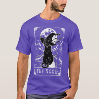 T-shirt Tarot Card Crescent Moon And Black Cat Witch Hat H
