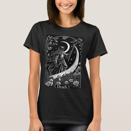 T-shirt Tarot Card Death Grim Reaper Occult Gothic Witch (Devant)