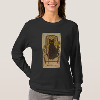 T-shirt Tarot Card Queen Of Wands And Cat Cosmic Graphic C